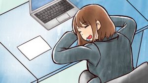 寝ている女性社員